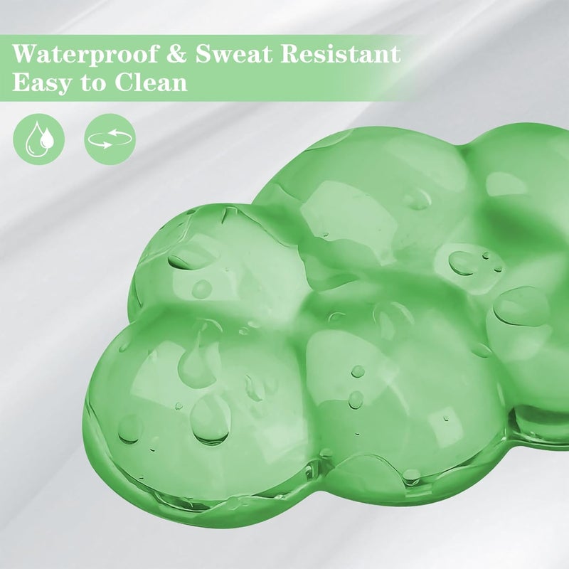 KEPUTAIER Gel Cloud Mouse Wrist Rest, Cute Wrist Support and Arm Support for Mouse Rest Typing Pain Relief，Suitable for Office/Computer/Laptop/Gaming (Transparent Green) - Image 4